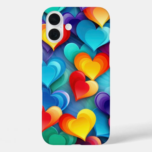 輝くレインボーカラーのバレンタインハート Case-Mate iPhoneケース (裏面)