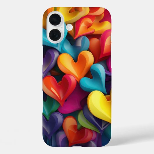 輝くレインボーカラーのバレンタインハート Case-Mate iPhoneケース (裏面)