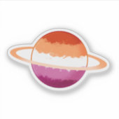 輝くレズビアン惑星と輪 シール (正面)