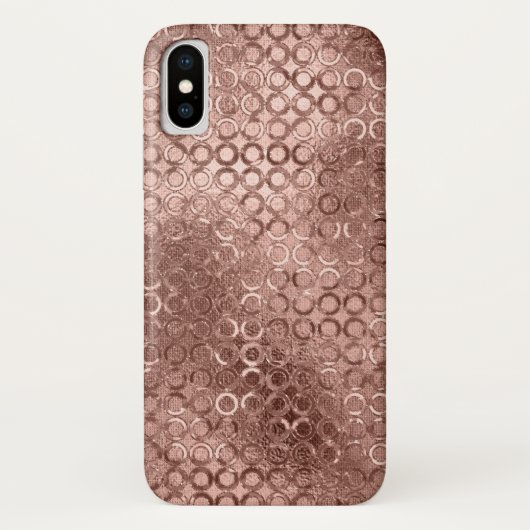 輝くローズゴールドの円形 ピンクのラグジュアリースパークル Case-Mate iPhoneケース (裏面)