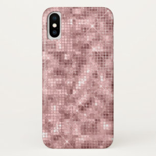 輝くローズゴールド ピンク ラグジュアリー スパークル iPhone X ケース