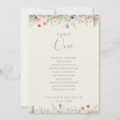 輝くワイルドフラワーテーブルナンバー8 席次表 招待状 (裏面)