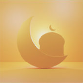 輝く三日月とモスクオーナメント シール (正面)