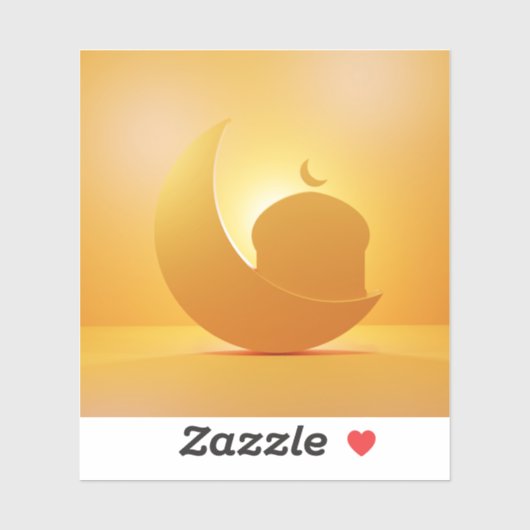 輝く三日月とモスクオーナメント シール (シート)