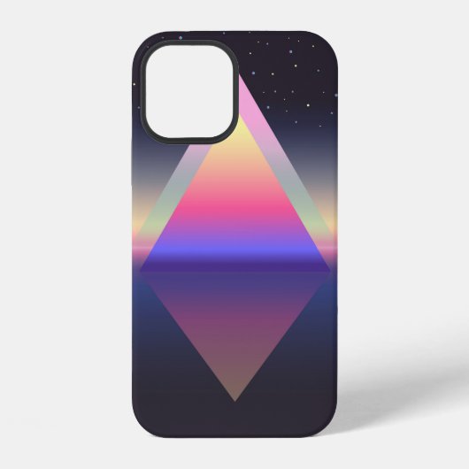 輝く三角形。Ethereumコンセプト。未来的な抽象 iPhoneケース (裏面)
