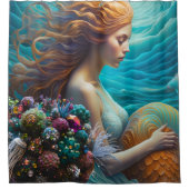 輝く人魚と宝石 シャワーカーテン (正面)