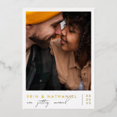 輝く何ファンシーも愛するレトロ結婚の 箔招待状 (正面)