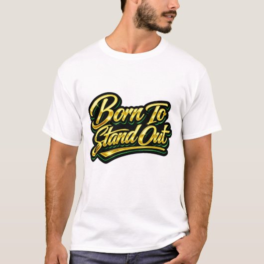輝く個性を称えるゴールドの引用ギフト Tシャツ (正面)