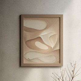 「輝く優雅さ」 |ニュートラルトーン流体アート ポスター