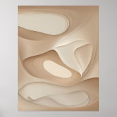 「輝く優雅さ」 |ニュートラルトーン流体アート ポスター (正面)