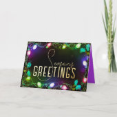 輝く光のホリデーグリーティングカード シーズンカード (正面)