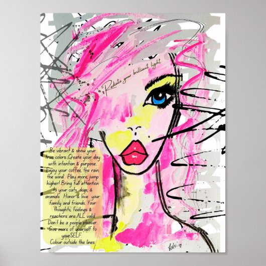 輝く光の女性を映感動的し出す ポスター (正面)