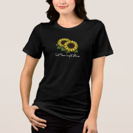 輝く光を放つひまわり 女性用Tシャツ トライブレンドＴシャツ