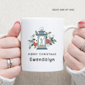 輝く光クリスマス花模様 コーヒーマグカップ