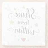 輝く内から – 天の自己の愛の引用文 ガラスコースター (裏面)