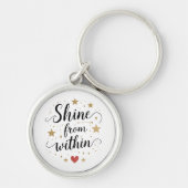 輝く内から – 天の自己の愛の引用文 キーホルダー (正面)