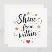 輝く内から – 天の自己の愛の引用文 招待状 (正面/裏面)