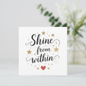 輝く内から – 天の自己の愛の引用文 招待状 (スタンド正面)