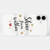 輝く内から – 天の自己の愛の引用文 Case-Mate iPhoneケース (裏面 (横))