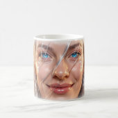 輝く再生の涙の肖像画アートマグ コーヒーマグカップ (中央)