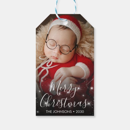 輝く写真クリスマス ギフトタグ (裏面)
