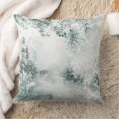 輝く冬の森林、雪の嵐の松の針 クッション (ブランケット)