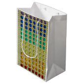 輝く列のフェイク宝石のRhinestone色 ミディアムペーパーバッグ (正面アングル)