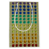 輝く列のフェイク宝石のRhinestone色 ミディアムペーパーバッグ (正面)