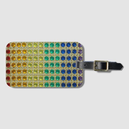 輝く列のフェイク宝石のRhinestone色 ラゲッジタグ (正面横)