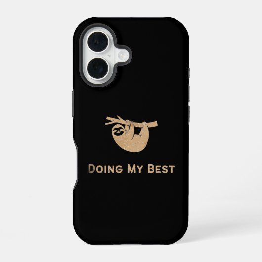 輝く努力派ナマケモノ iPhone 16ケース (裏面)