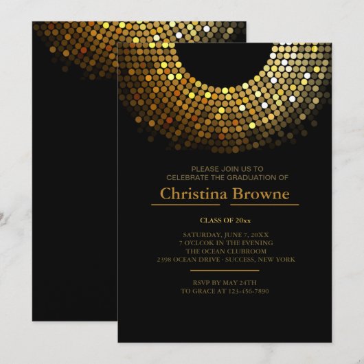 輝く卒業式招待状 招待状 (正面/裏面)