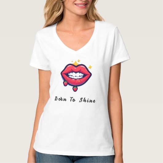 🌸 輝く唇のグロススタイル 🌸 Tシャツ (正面)