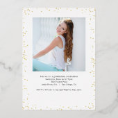 輝く喜びのフォイル卒業ポートレート写真 箔招待状 (裏面)