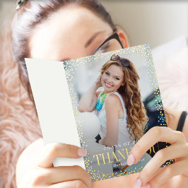 輝く喜びのホイル卒業サンキューカード 箔グリーティングカード