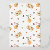 輝く喜びの花飾り1写真ミニマルクリスマス 箔シーズンカード (裏面)