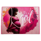 輝く喜び鮮やか：女の子の民族妊娠 ラージペーパーバッグ (正面)