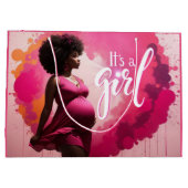 輝く喜び鮮やか：女の子の民族妊娠 ラージペーパーバッグ (裏面)