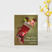 輝く塗りつぶされたストッキングに名前を追加 カード (黄色い花)