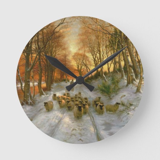 輝く夕べ時間 ラウンド壁時計 (正面)