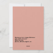 輝く夜の面白いレトロペット犬のクリスマス写真 シーズンカード (裏面)