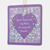 輝く大切宝石ハート引用文 セラミックオーナメント (左)