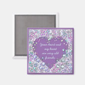 輝く大切宝石ハート引用文 マグネット (正面/裏面)