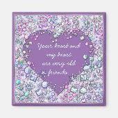 輝く大切宝石ハート引用文 マグネット (正面)