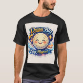 輝く天体マジック 笑顔の月と星 Tシャツ (正面)