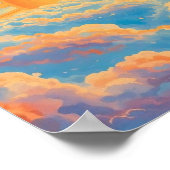 輝く太陽と厚い雲 ポスター (角)