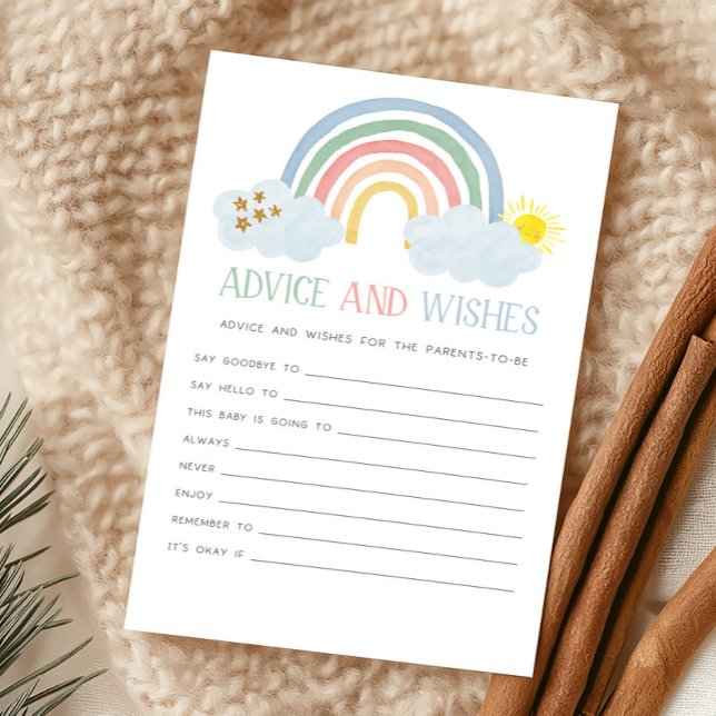 輝く太陽のようなあなた アドバイスとお祝いのゲーム (Rainbow Baby Shower Advice and Wishes Game)