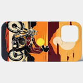 輝く太陽の下のクラシック・レトロバイクライダー Case-Mate iPhoneケース (裏面 (横))