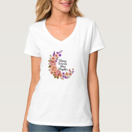 輝く女性はより明るく 花の三日月の引用 Tシャツ