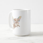 輝く妖精の羽を持つかわいい子犬 - 魔法のペット コーヒーマグカップ (正面左)