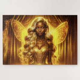輝く妖精の翼を持つ神秘的な光の女神 ジグソーパズル
